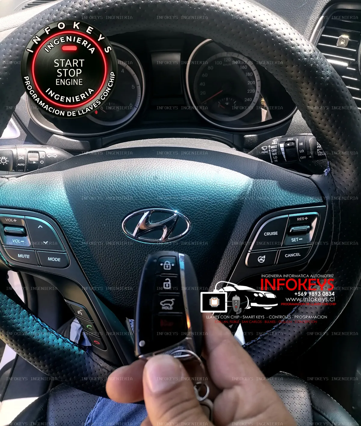 Hyundai Santa Fe (Versión Koreana): Programación de Smart Key para Vehículo de Zona Franca